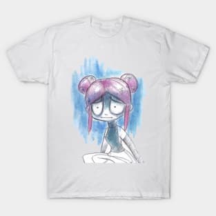 Anxious Girl with Space Buns T-Shirt